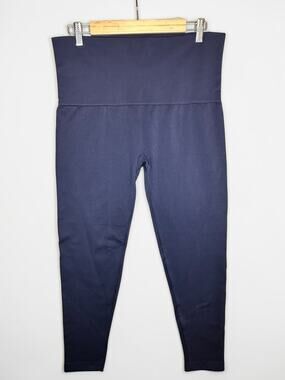 Breezies Seamless Tummy Control Legging Navy Blue Plus Size 2X QVC